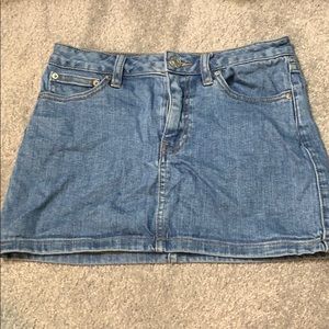 Mini denim jean skirt